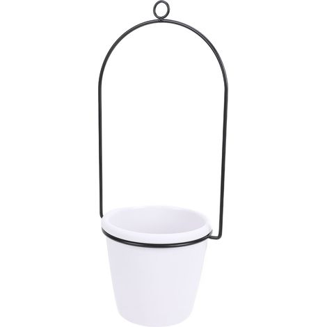 PORTE-PLANTES FENÊTRE MODERNE, 4 POTS BLANCS, BARRE 22CM, RÉGLABLE, GAIN DE PLACE, SUSPENDU MURAL (1/5)