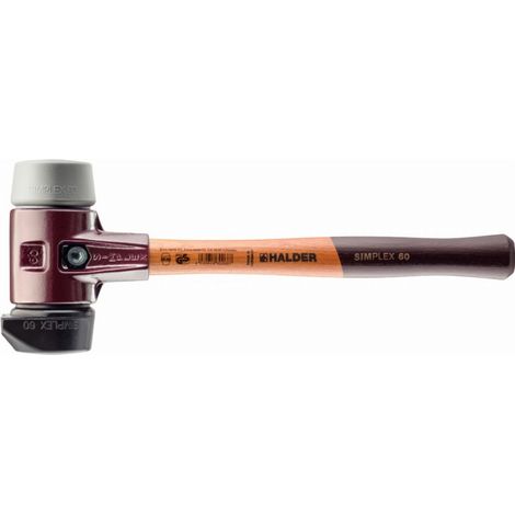 HALDER SIMPLEX maza rellena de caucho, con pie integrado / medio TPE, con carcasa de hierro maleable y mango de madera de alta calidad - D=60 mm - 3023.260