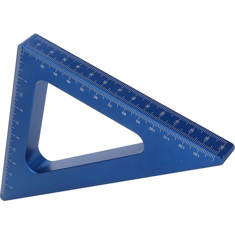 Righello triangolare, squadra in lega di alluminio a 90 gradi, per la lavorazione del legno e la decorazione, con scale metriche e in pollici, squadra (1/4)