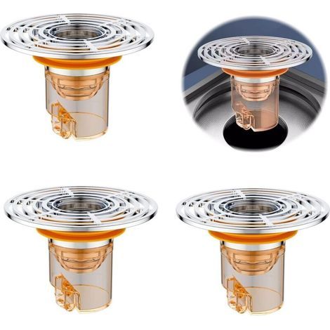 Clapet Anti Odeur Douche 3 Pièces – Bouchon Douche Anti Odeur Universel, Siphon Douche Étanche pour Bonde 29–59 mm, pour Cuisine, pour Salle De Bain, Jardin, Buanderie (1/5)