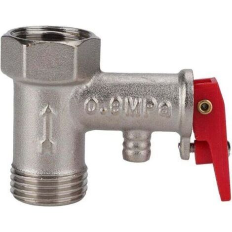 Soupape de décharge - Filetage mâle x Femelle BSP Laiton Électrique Chauffe-Eau Soupape de surpression de sécurité (1/2" 0.8mpa)