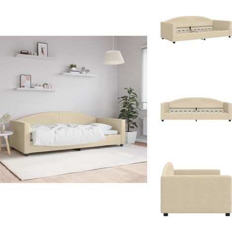 Lit de repos sans matelas crème 90x200 cm tissu - Lit De Repos - Lits De Repos - Canapé-lit - Lit D'appoint (1/5)