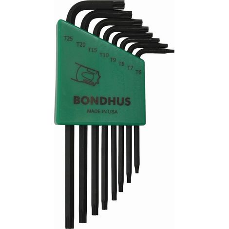 Set mit 8 Winkelschlüsseln T6-T25 lang Torx  Bondhus 31832