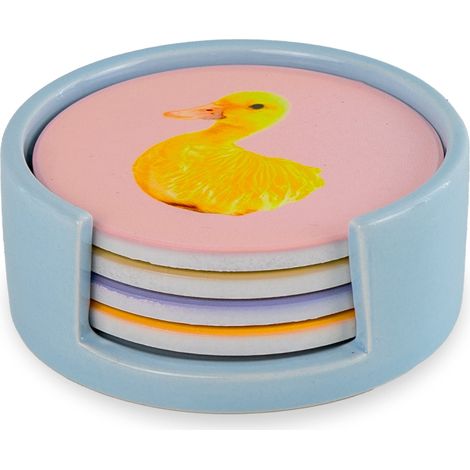 WD LifeStyle Set 4 Sottobicchieri D 10 Cm con Decori Misti (1/3)