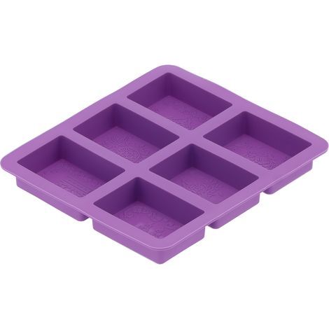 Moule à savon en silicone rectangulaire 6 cavités, motif original, fait main, pour pâtisserie maison et savon artisanal. (1/5)