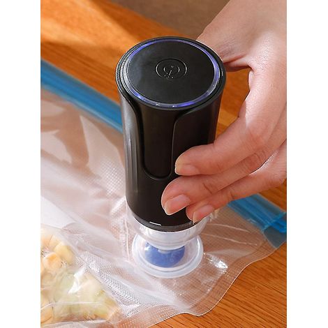 Nouveau produit tendance avec 5 sacs de conservation sous vide, pompe manuelle, plastique ABS noir, interrupteur à une touche, petit appareil de conservation des aliments frais (1/5)