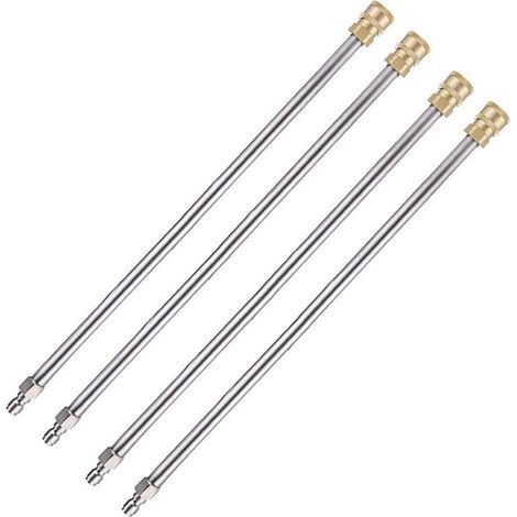 Tige D'Extension pour Laveuse à Pression, Buse de Laveuse électrique à Connexion Rapide de 17 Po En Acier Inoxydable de 1/4 Po, 4 Pièces (1/4)