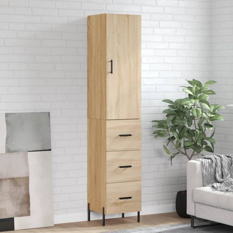 Highboard Sonoma-Eiche 34,5x34x180 cm Holzwerkstoff (1/5)