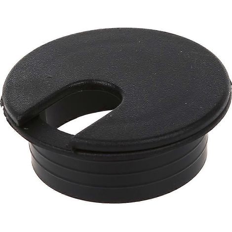 Lot de 10 passe-câbles noirs de 35 mm pour bureau ou table - Bon état (1/5)