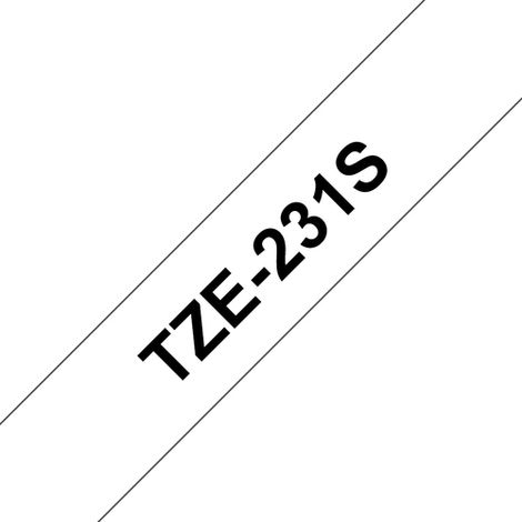 Cintas de etiquetado Brother TZE231S2, negras sobre blanco TZe