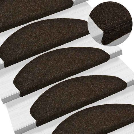 Stufenmatten Selbstklebend 30 Stk. 65x21x4 cm Dunkelbraun Halbrund Groß (1/5)