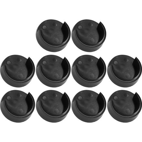10x Support de tringle rond Ø 25mm en plastique Tube Barre Penderie Dressing Armoire Placard Montage Mural, noir (1/4)