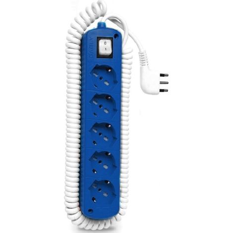Multipresa 5 posti 10/16A+Schuko Blu Le Prolunghe 295/COLOR-BL
