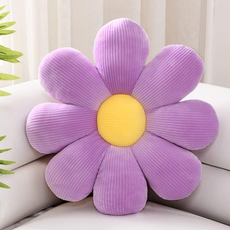Coussin décoratif en forme de fleur, coussin de sol fleuri, coussin d'assise, coussin moelleux pour canapé et fauteuil (lavande, 40 cm), 1 unité (paquet de 1) (1/5)