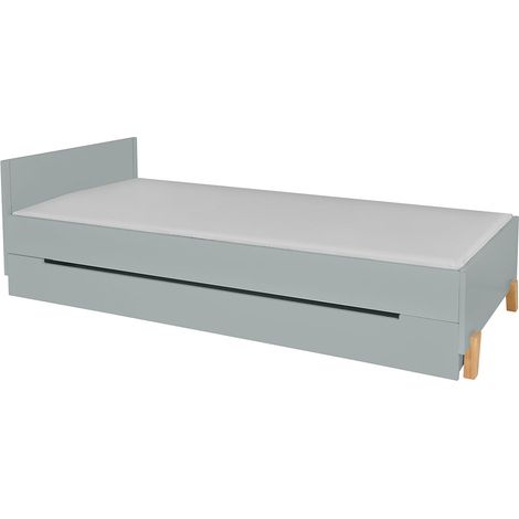 Lit 90x200 sommier et tiroir inclus Novelies Zara Gris (1/4)