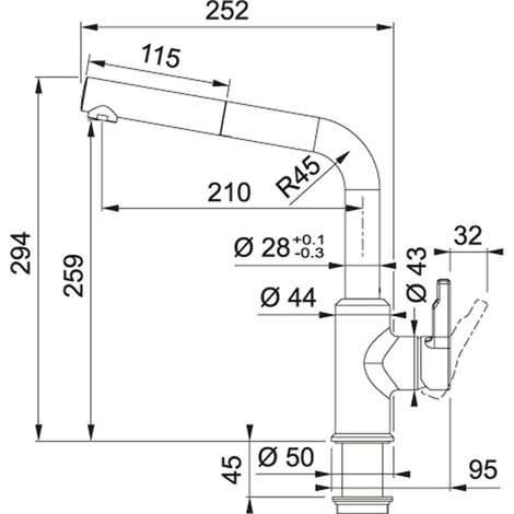 Franke Smart Glenda - Grifo de fregadero FC 6985.501, acero inoxidable 115.0706.985 (1/2)