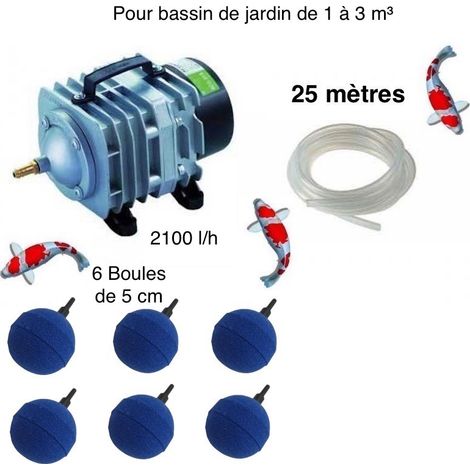 Set aération 6 boules diffuseurs pour bassin de jardin de 1000, 2000 et 3000 l (1/5)