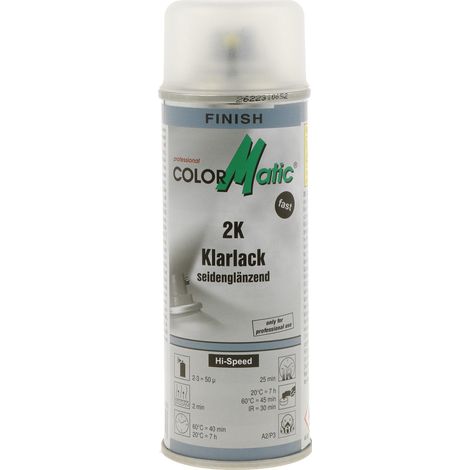 Vernis 2k Incolore Satine Sechage Rapide Spray 200ml Colormatic