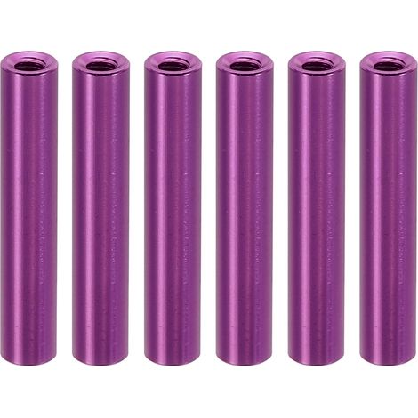 6Pcs Entretoise Filetée M3 en Aluminium 3x5x28mm Violet (1/5)
