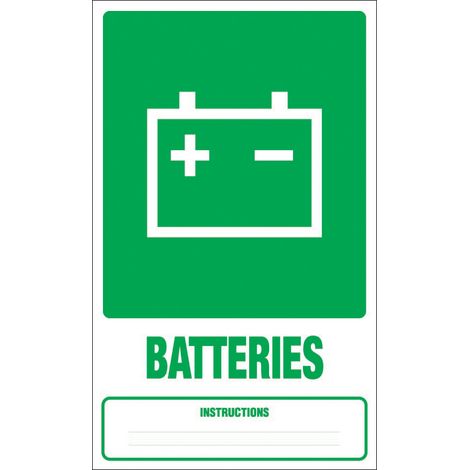 Panneau Dechets batteries - Rigide 330x200mm - 4000671