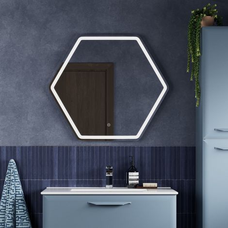 Signature Fabio Hexagonal LED Bathroom Mirror with Demister Pad 693mm H x 785mm W (1/5)