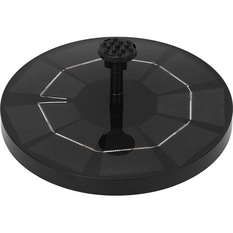 Pompe solaire fontaine SF025 3.0W Ø180mm (7.09") avec 6 buses, hauteur de jet max 70cm (27.56"), idéale pour jardin, bassin, piscine, aquarium, extérieur (batterie intégrée incluse). (1/5)