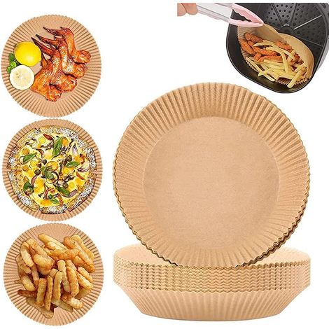 Lot de 200 feuilles de papier sulfurisé jetables pour friteuses à air, 16 cm, pour une cuisson et une pâtisserie plus faciles et un nettoyage plus aisé.-AquaForge (1/2)