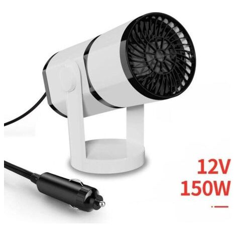 2-in-1 Tragbare Autoheizung 12V 150W Schnellheizfunktion Scheibenenteiser mit 360°-Drehung und Zigarettenanzünderstecker für PKW und SUV