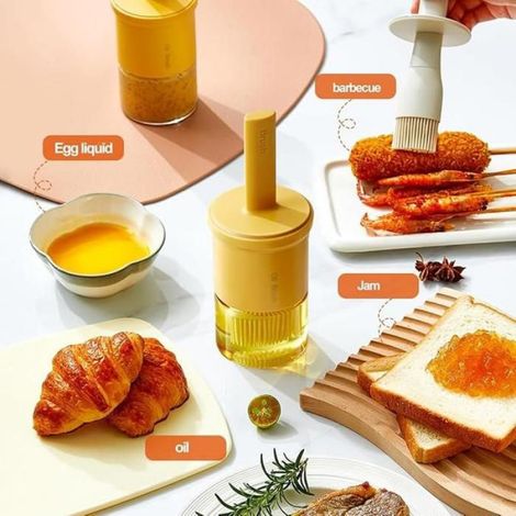 Distributeur Dhuile - Bouteille En Verre Avec Pinceau En Silicone - Pour Cuisine Et Pâtisserie - 250 Ml (1/5)