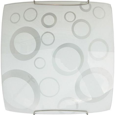 LUMICOM  OXY Plafoniera, 1X E27, max 42W, vetro serigrafato, 30X30cm
