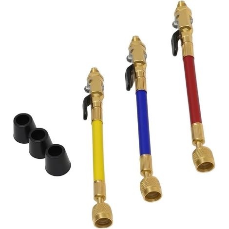 Lot de 3 tuyaux CVC en laiton avec robinets à boisseau sphérique (1/5)