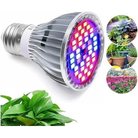 30W 40LED Élèvent La Lumière Ampoule - à Spectre Complet E27 LED Eclair horticole Plante Ampoule pour,7 Longueur d'Onde -Applicable à Les Plantes D'intérieur , Jardins , Aquarium ,Serre (1/4)