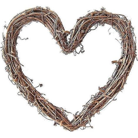 Couronne de vigne pour porte d'entrée, collection All Seansons. Décoration idéale pour porte, mariage, fêtes, décoration murale.-15cm Heart Shape