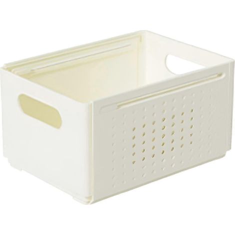 Ausziehbare Aufbewahrungsbox mit Griffen, robuste Organisation, vielseitiger, erweiterbarer Aufbewahrungsbehälter für Kleiderschrank und Tischplatte-White Medium (1/5)