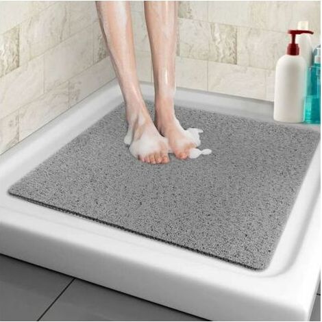 Tapis de douche antidérapant 60x60cm – Design maille creuse – Sèche rapidement – Tapis de massage en PVC pour zones humides (1/5)