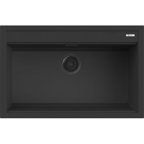 Lavello Quareco incasso 1 vasca 79×51 Prime 80 Granito Nero QLP080NE (1/4)