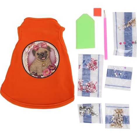 Gilet pour animaux de compagnie, vêtements pour petits chiens et chats, peinture strass, chemise d'été douce et respirante, orange taille S