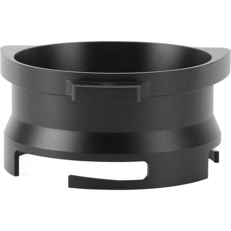 Dosiertrichter aus Aluminiumlegierung, drehbarer Spritzschutzring für 54-mm-Filterhalter, Schwarz. (1/5)