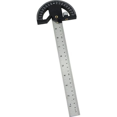Rapporteur dangle, Règle dangle rapporteur, Verstellbarer Holzbearbeitungsmarker und Messlineal aus Edelstahl, Für Schule, Schreibtisch, Malen, Zeichnen und Skizzieren, noir, 20 cm (1/4)