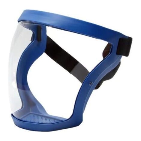 Hochgradig schützende Gesichtsmaske – Vollgesichtsmaske, transparent und strapazierfähig, klares Visier, HD-Antibeschlagbeschichtung, wiederverwendbar – Unisex Erwachsene (blau) (1/5)