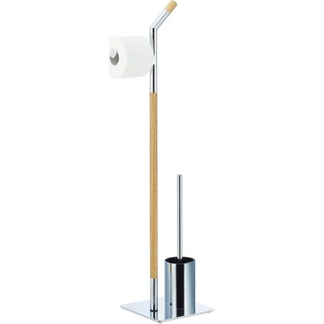 Wood chrome wc accessory set