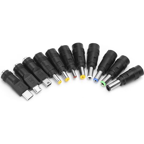 Lot de 11 connecteurs adaptateurs CC 5,5 x 2,1 mm femelle vers femelle mini USB / micro USB pour chargeur (1/5)