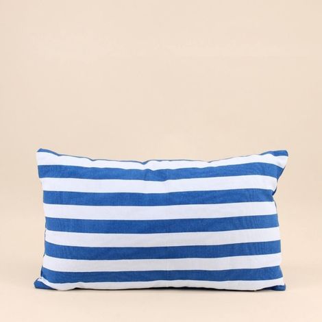 Coussin rayé bleu et blanc 30x50cm (1/5)