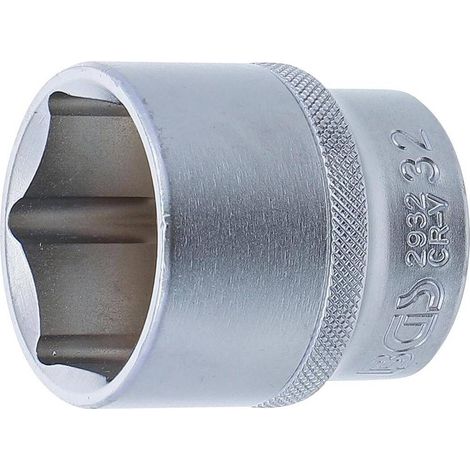 Douille pour Clé Six Pans 12,5 mm (1/2) - 32 mm - Acier Résistant - Usage Professionnel - D-Work