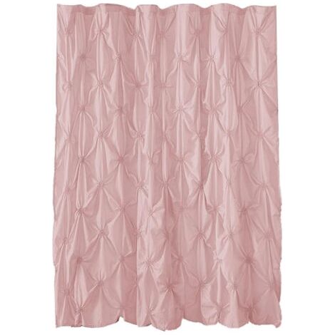Rideau de douche à volants, rideau de salle de bain (rose) 180180cm (1/3)