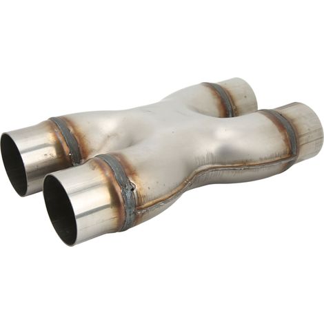 Raccord tuyau d'échappement double sortie 409 acier inoxydable, connecteur X 76mm diamètre interne, adaptateur pot d'échappement (1/5)