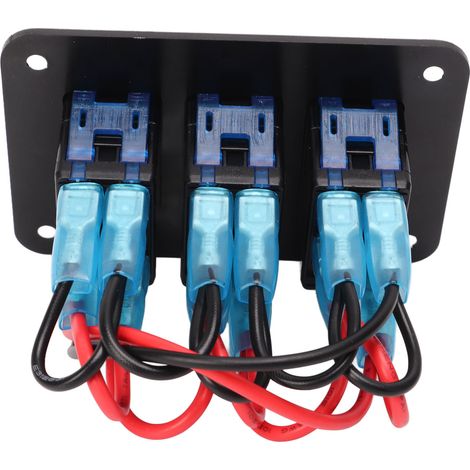 Wasserdichter 3-Schalter-Wippschalter (12–24 V, 30 A, 5-polig, blaue LED-Beleuchtung), flexible PC-Halterung für Wohnmobil, Auto, Boot (1/5)