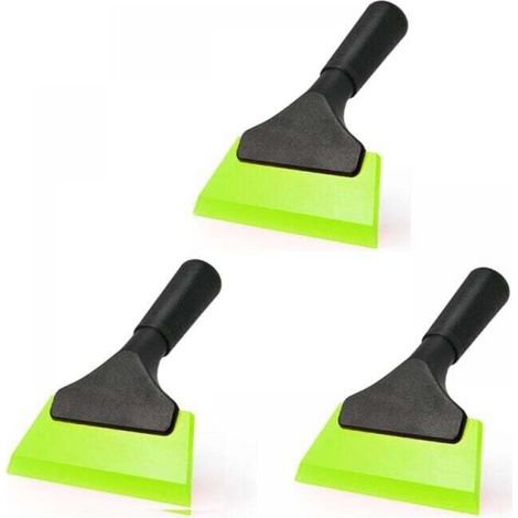 Grattoir à vitres multi-usages en silicone pour fenêtres, vitres, portes de douche, grattoir à vitres (12,7 cm, vert), 3 pièces (1/4)