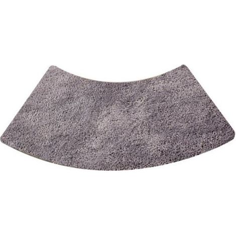 Tapis de douche rond festonné, tapis de douche quart de rond en microfibre, lavable en machine, antidérapant, gris, 45x100cm (1/5)