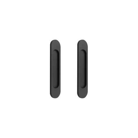 Lot de poignées de porte coulissantes ovales autocollantes, en alliage d'aluminium noir mat, sans perforation pour porte de grange coulissante, fenêtres, armoires/7,1" (1/5)
